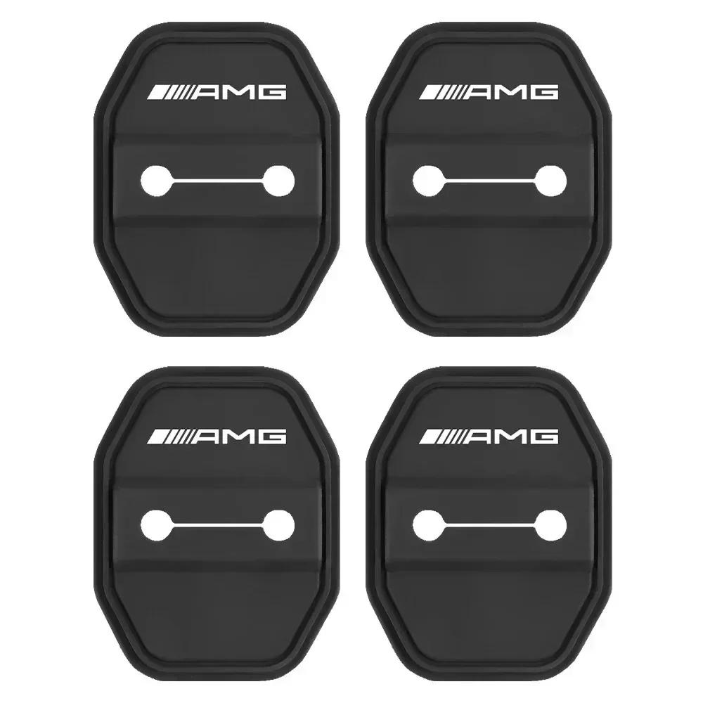 2/4pcs Silicone Car Door Lock Cover Sticker For Mercedes Benz AMG E S C A B Class GLE GLS CLS GLC CLA GLA GLK GLB W205 W206 W221 EK8