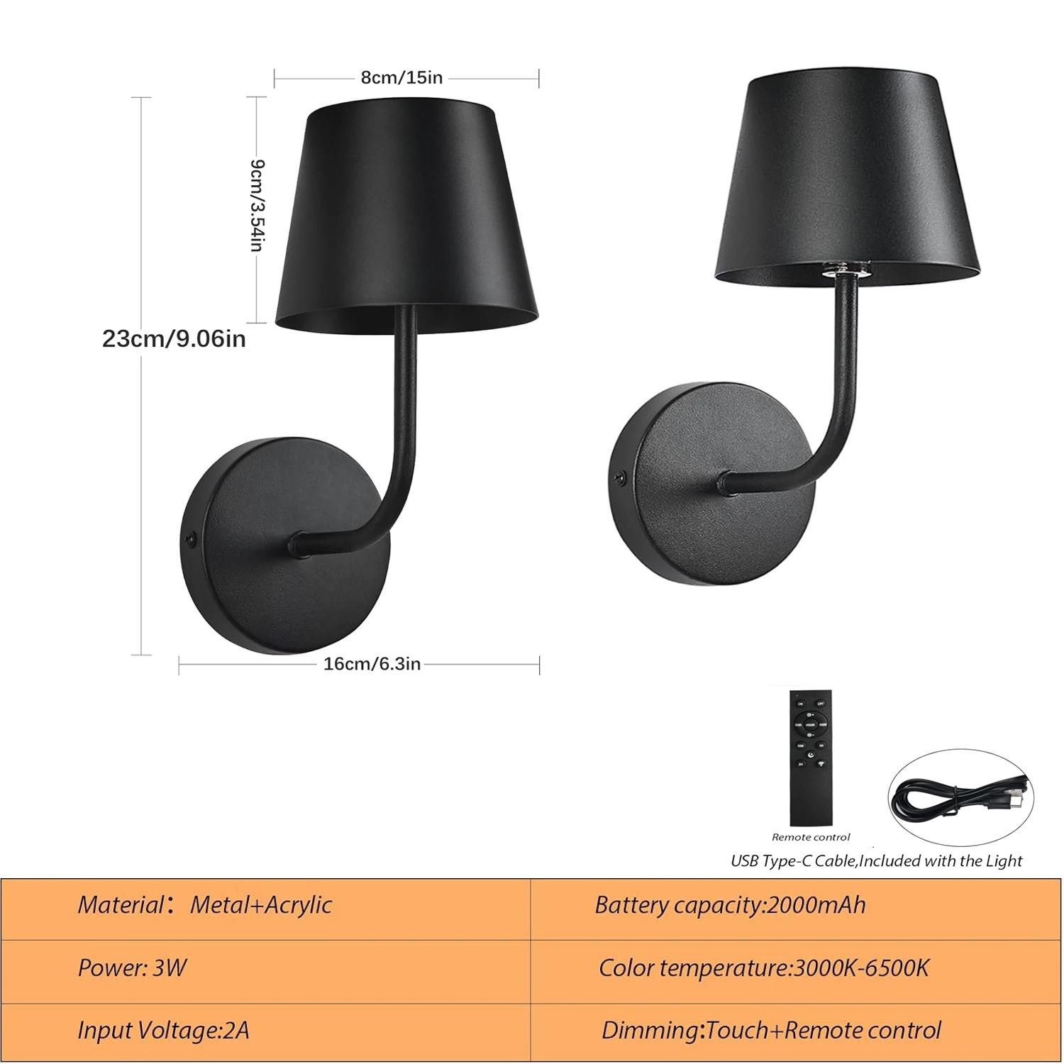 

Перезаряжаемый светодиодный настенный светильник светодиодный Домашний декор Настенный бра для спальни Прикроватный Коридор Гостиная Фон Черный Белый Освещение Люстра Steplessdimning
