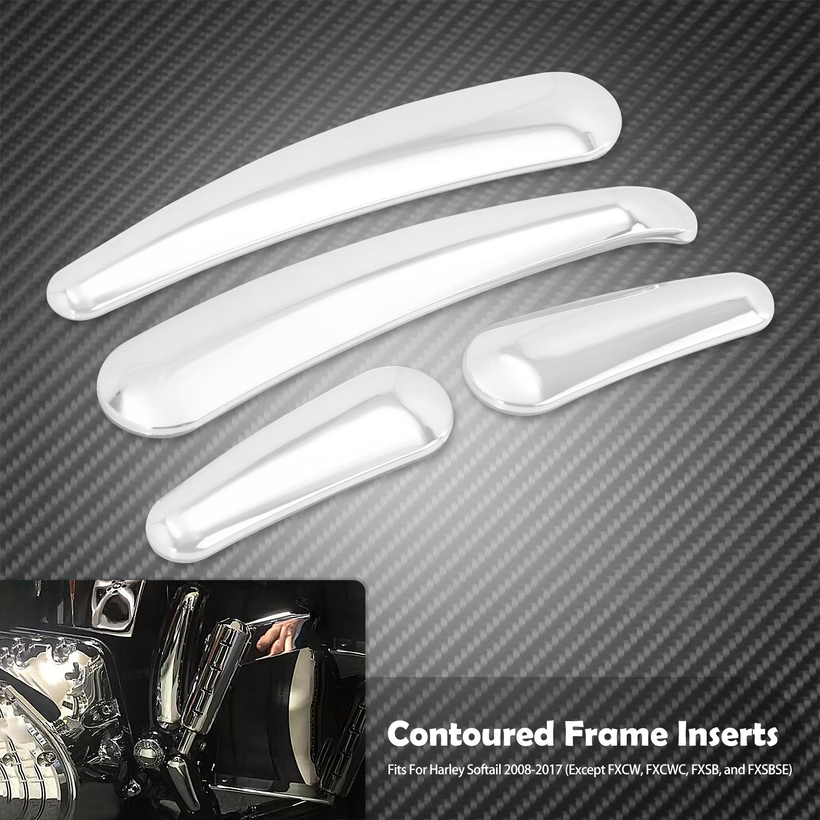 

Мотоциклетная 3D изогнутая крышка рамы маятника, вставка, хромированная для Harley Softail CVO Fat Boy FLSTF Slim FLS Deluxe FLSTN Frame Inserts