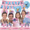 Lilo Pink Stitch Birthday Party Decorations Supplies Tableware Banner Balloon