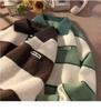 Herren Streifenpullover mit Polokragen – Trendiger Herbst/Winter Japanischer College-Stil, Dicke & Warme Strickjacke