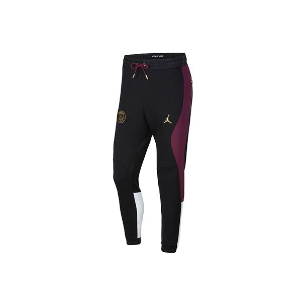 Jordan Men's Black Paris Saint-Germain Colorblock Joggers With Drawstring Waist Bottoms Ck9658-010 Cm