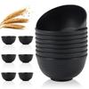Eco Wheat Straw 12pcs Dinnerware Set Unbreakable Plates Bowls Reusable Plastic Tableware Lightweight for Family Gathering Party Use