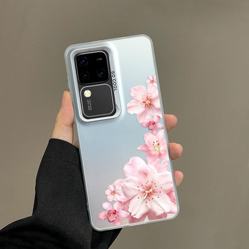 For Samsung Galaxy S21 S23 S24 FE S25 S24 S23 S22 Ultra Plus Laser Phone Case Realistic Lily Flower Print Shockproof Back Covers