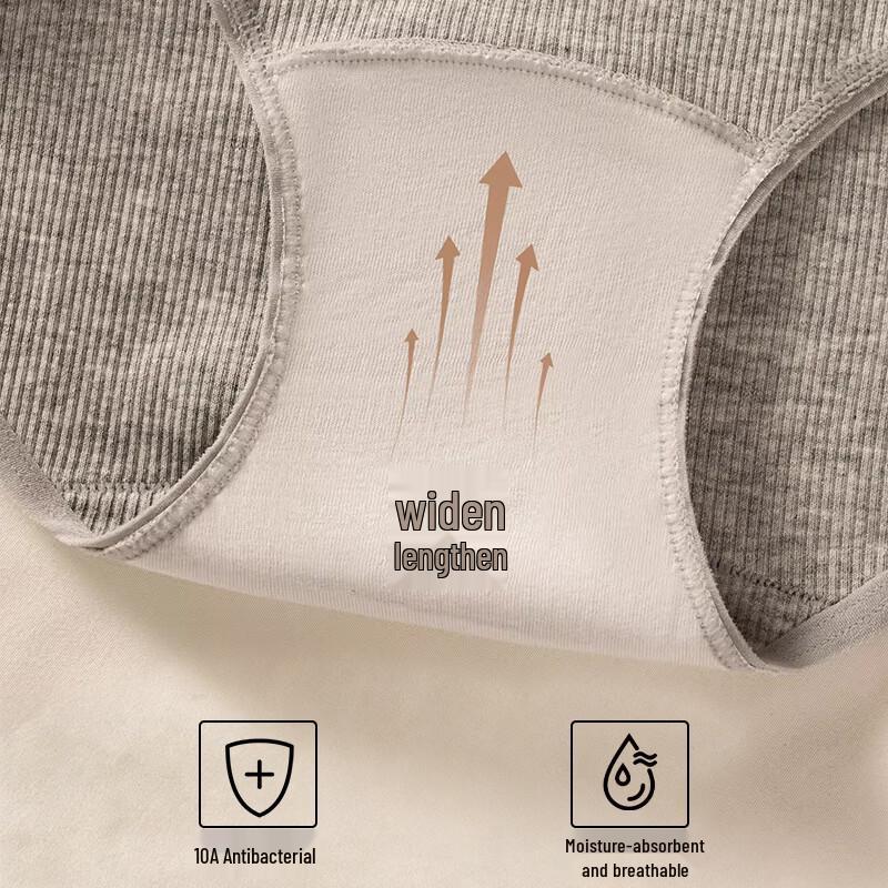 FitonTon Women's Mid-Waist Ribbed Briefs (3-Pack)