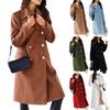 Dámská módní bunda Ležérní jednobarevný kardigan s dlouhým rukávem Mikina s kapucí Dlouhý kabát