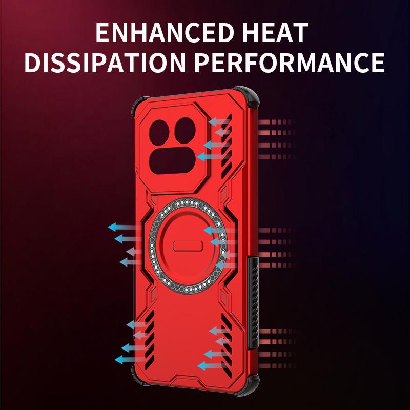 KEYSION Hollow Heat Dissipation Case for IQOO Z10 Turbo Pro Magnetic Cooling Shockproof Phone Cover for for for IQOO Z10 Turbo