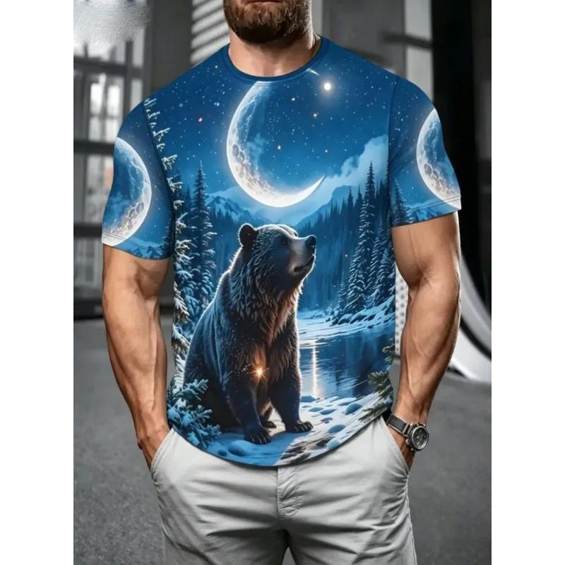 Summer Men's Print Crew Neck T-Shirt