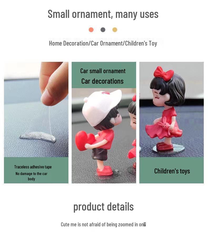 Creative Couple Car Dashboard Ornaments – Stylish Interior Decor