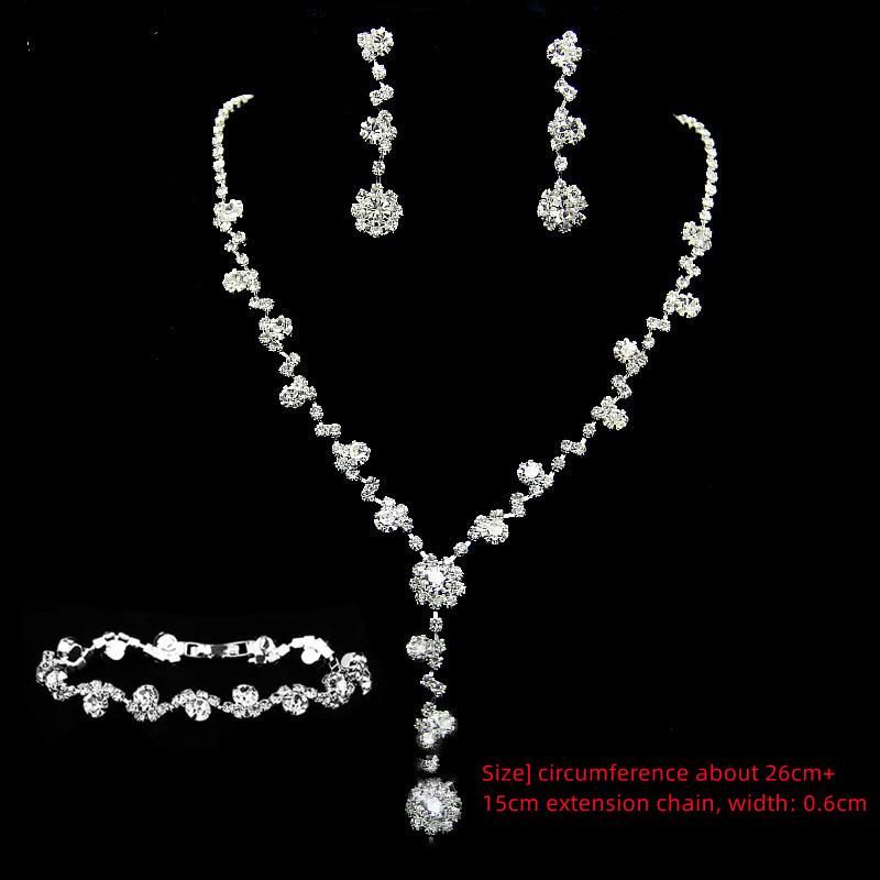 New Style Fashion Exquisite Jewelry Sets For Women Bride Wedding Party Accessories Cubic Zircon Stud Earrings & Necklace Gift