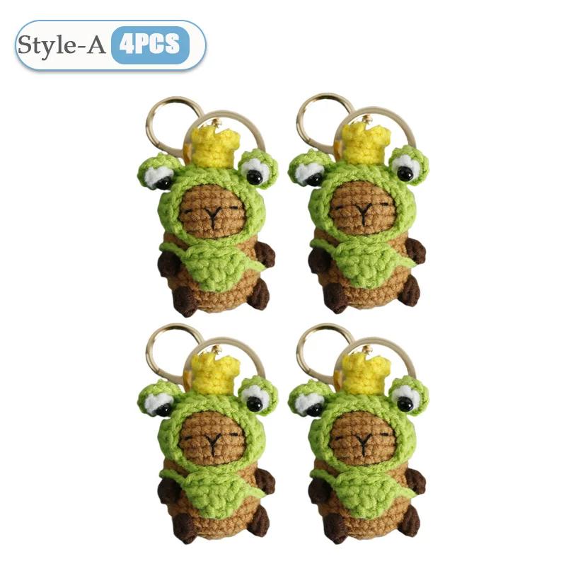 1-10PCS Capybara Crochet Doll Ornament Crochet Positive Energy Dolls Handmade Toy Desk Office Room Decoration Christmas Gifts