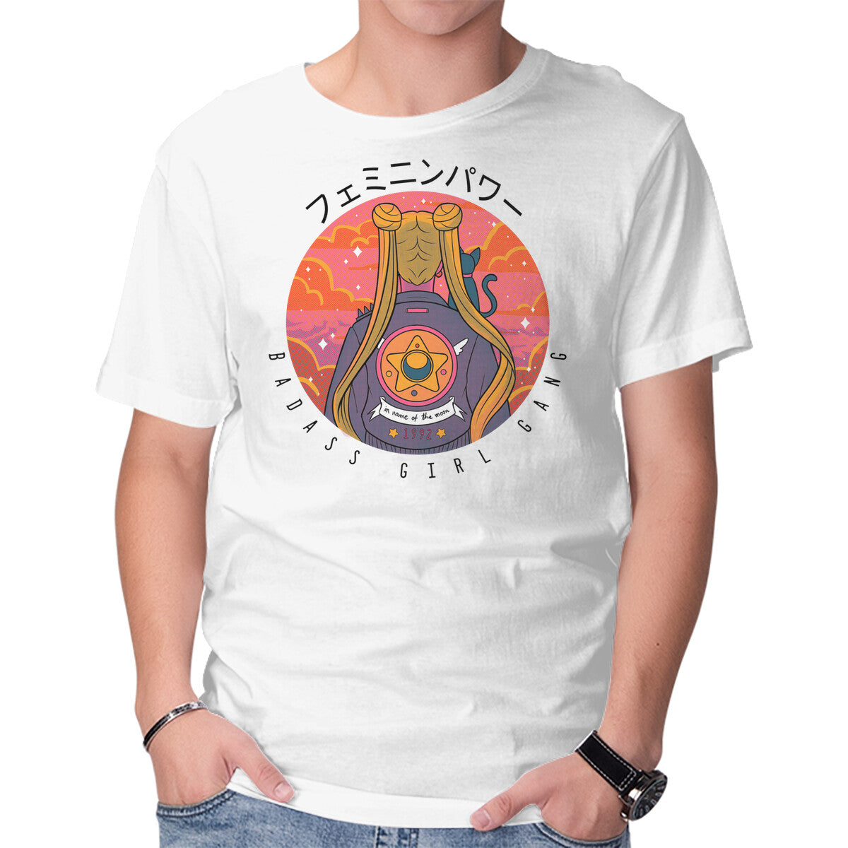 Unisex Crew Neck T-Shirt Badass Sailor Graphic Short Sleeve Casual Tee XL