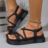 Fashion 2025 Ladies Shoes On Sale Narrow Band Women's Sandals Platform Casual Sandal Women Elastic Band Round Toe Flat with Shoes Female