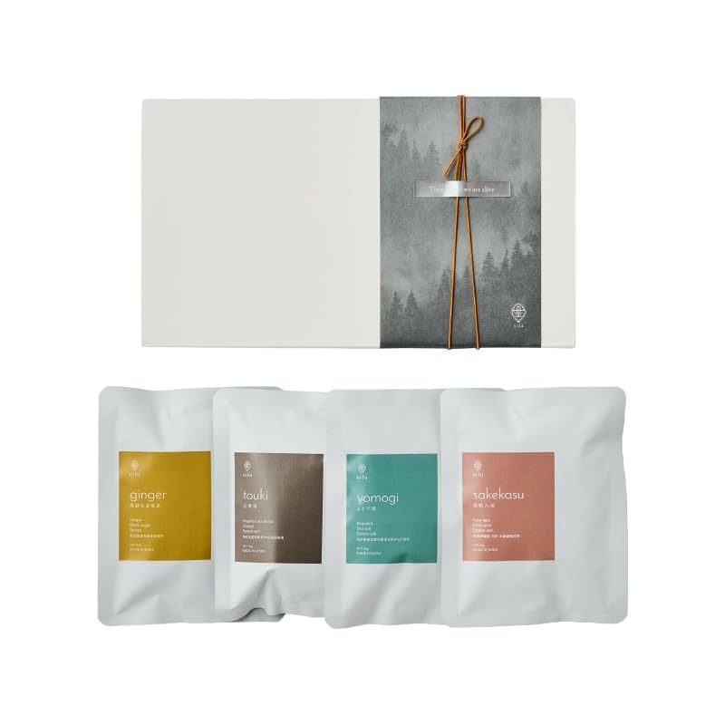 

nifu Natural Bath Bag Box of Bath Salts for Gentle on Made in Japan with Natural No Beautiful Perfect for and Luxury [Gift 4] Women, Skin,