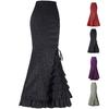 Halloween Skirt Jacquard Fishtail Women Punk Style Vintage Ruffles Bodycon Skirt