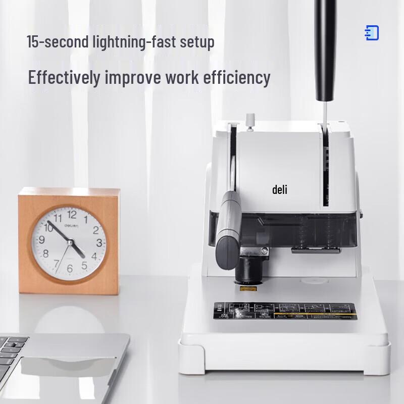 Deli 300-Page Manual Hot Melt Financial Binding Machine CN plug (adapter included)