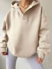 2024 Women's Solid Color Loose Hooded Sweatshirt - Autumn/Winter Long Sleeve Sportswear for Europe & America