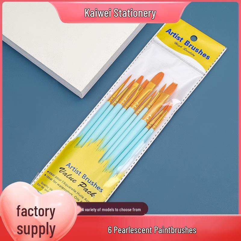 Pearlescent Gouache & Oil Painting Brush Set, 10-Piece for Watercolor & Oil Techniques Pearlescent 10-Piece Set синий
