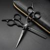 6.0" High Screw Black Gold Hairdressing Scissors - Straight & Thinning Shears