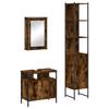Vidaxl 3-Piece Bathroom Furniture Set, Smoked Oak
