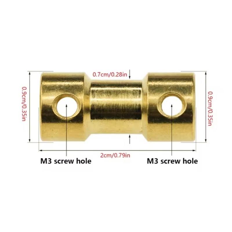 5pcs Brass Rigid Motor Shaft Coupling 2mm 2.3mm 3mm 3.17mm 4mm 5mm 6mm Coupler Motor Transmission Connector with Screws