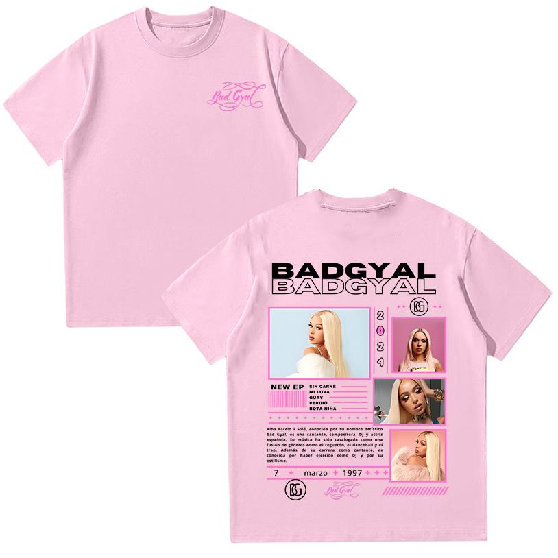 Graphic T Shirts Rapper Bad Gyal Hip Hop Tee High Quality Cotton Women Clothing Harajuku Pop Men T-shirts Casual Y2K Streetwear