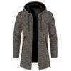 Men S Hooded Cardigan Knit Sweatshirt Loose Fit Long Sleeve