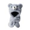 Children's cartoon bear hat girl baby autumn and winter Korean version imitation rabbit fur cute scarf integrated warm plush hat