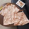 Pigiama Estivo Stampato Dolce Amore Donna Seta Ghiacciata Seta Sottile Manica Corta Comodo e Traspirante Set Loungewear