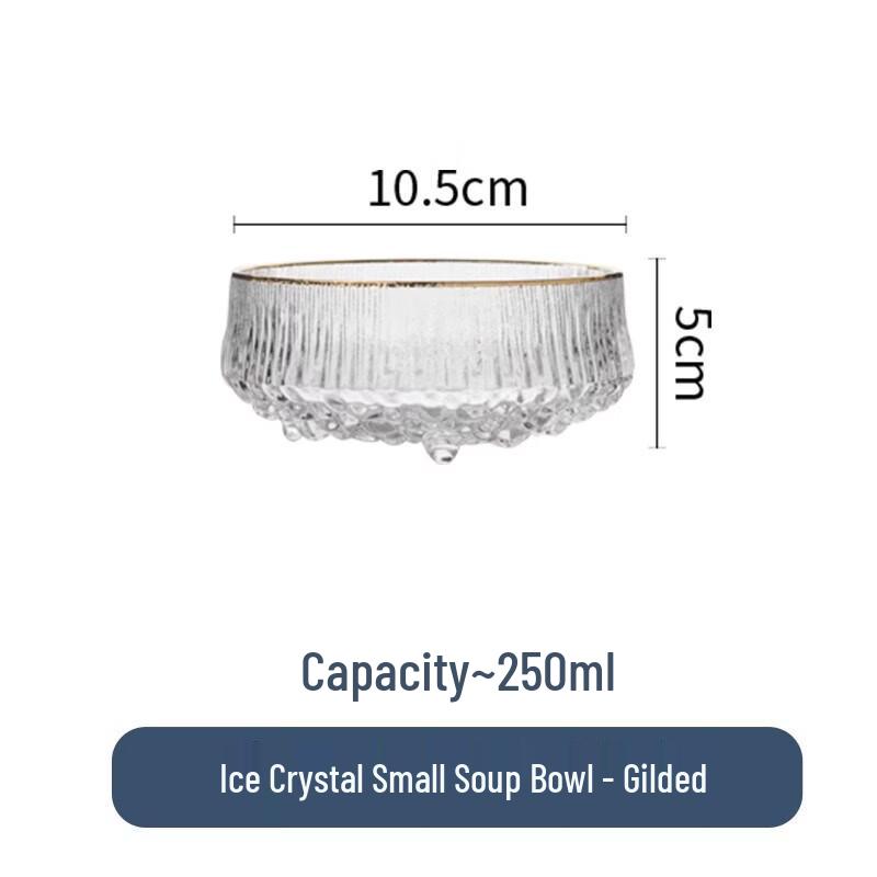

Gold-Rimmed Glass Dessert & Salad Bowl Set