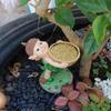 Fairy Garden Bird Feeder Ornaments Cartoon Sculpture Animal Feeding Trough Cute Lawn  Feeding Station Resin Craft Decoration