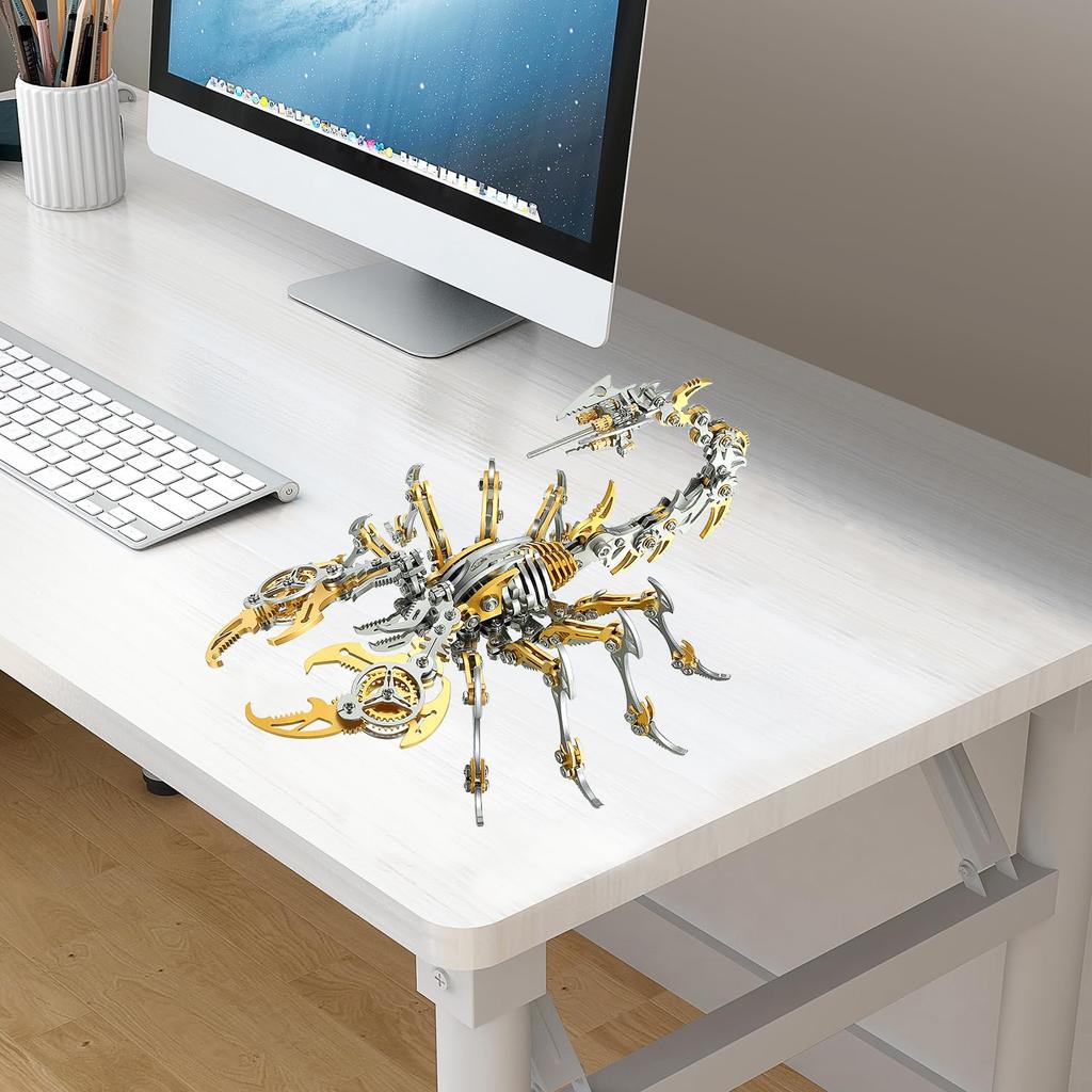 3D Puzzle Adult Steampunk Scorpion Insect Model Toy Metal Puzzle DIY Handmade Miniature Kit Stainless Steel Craft Kit Educational Toy Gift