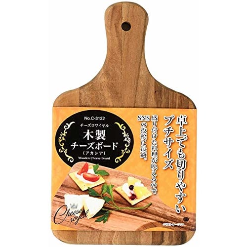 PEARL METAL Cheese Royale Wooden Cheese Board, Acacia Wood, 25cm Long x 15cm Wide x 1.5cm Thick, C-3122