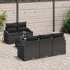 VidaXL Canapé de Jardin 6 Pièces avec Coussins en Poly Rattan Noir 3355272