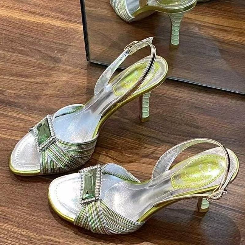 Luxury Rhinestone High Heels Ladies Summer Elegant Sandals Women Hollow Fashion Sexy Banquet Party Dress Shoes Pumps