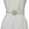 Pearl Waist Chain - Women's Rhinestone Embellished Belt with Large Buckle