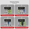 Intelligent 4 Bay Battery Charging For 3.7V 4.2V Cells Featuring Overcharge Protections Reverse Polarity Safety Accent