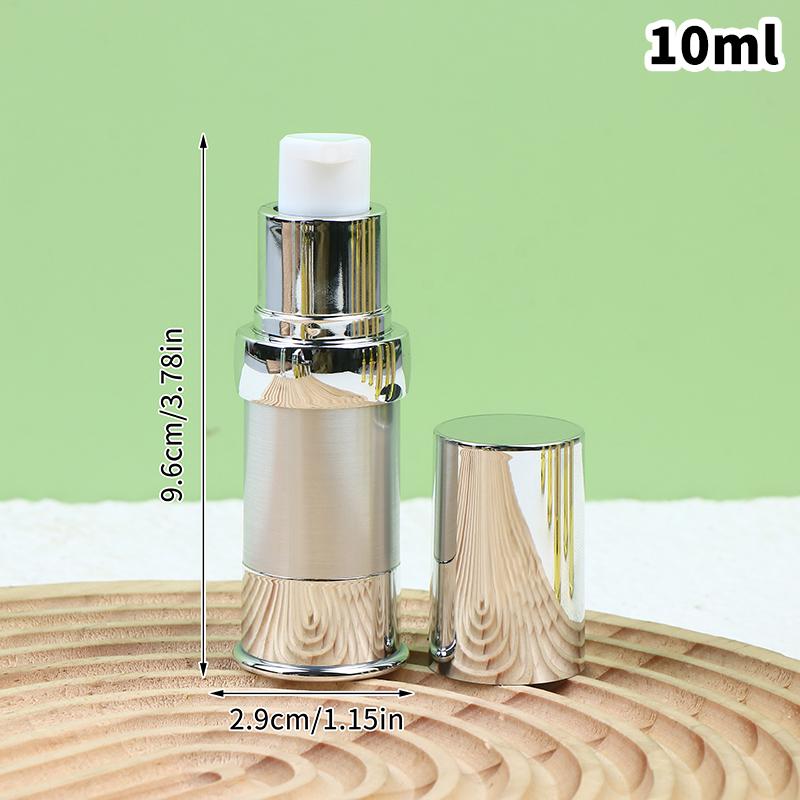 Empty Refillable Portable Cream Lotion & Spray Sample Dispenser 10ml/15ml/20ml Gold/Silver Airless Vacuum Pump Bottle