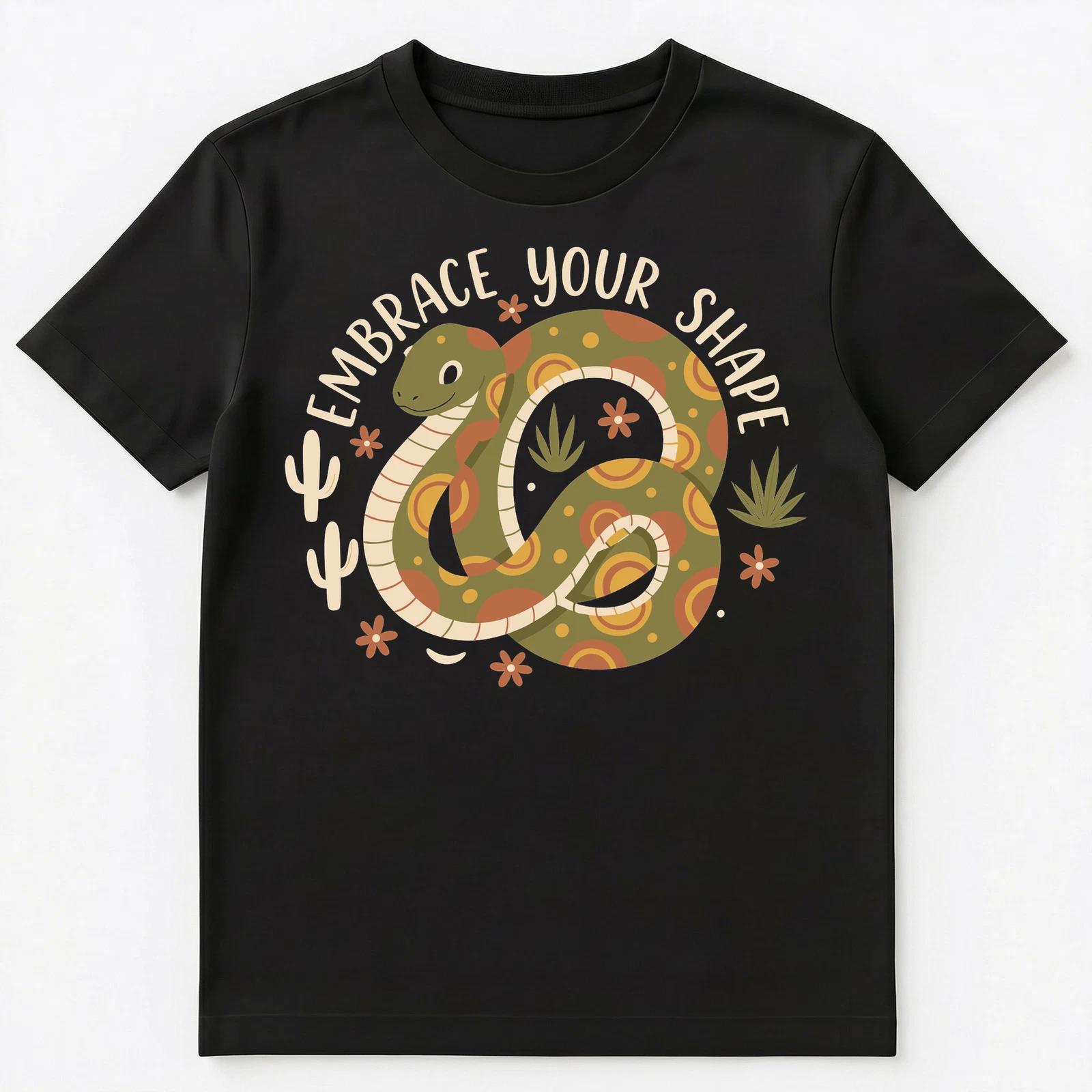 

Motivational Snake Embrace Your Shape Design Unisex T-Shirt 3XL