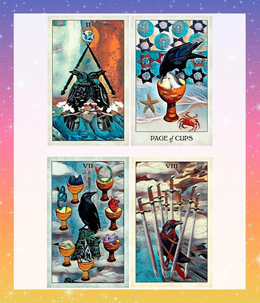 78-card Crow Tarot deck, Crow Tarot, fortune telling, with Japanese instruction manual, lulucouture [Authentic]