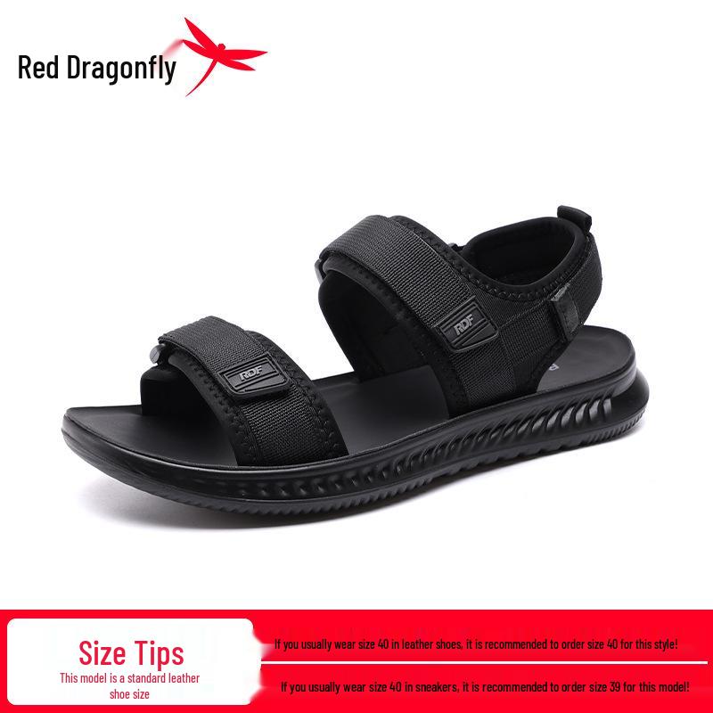 Red Dragonfly Men s Flyknit Velcro Beach Sandals - Odor-Resistant, Outdoor Summer Sports Shoes. 43