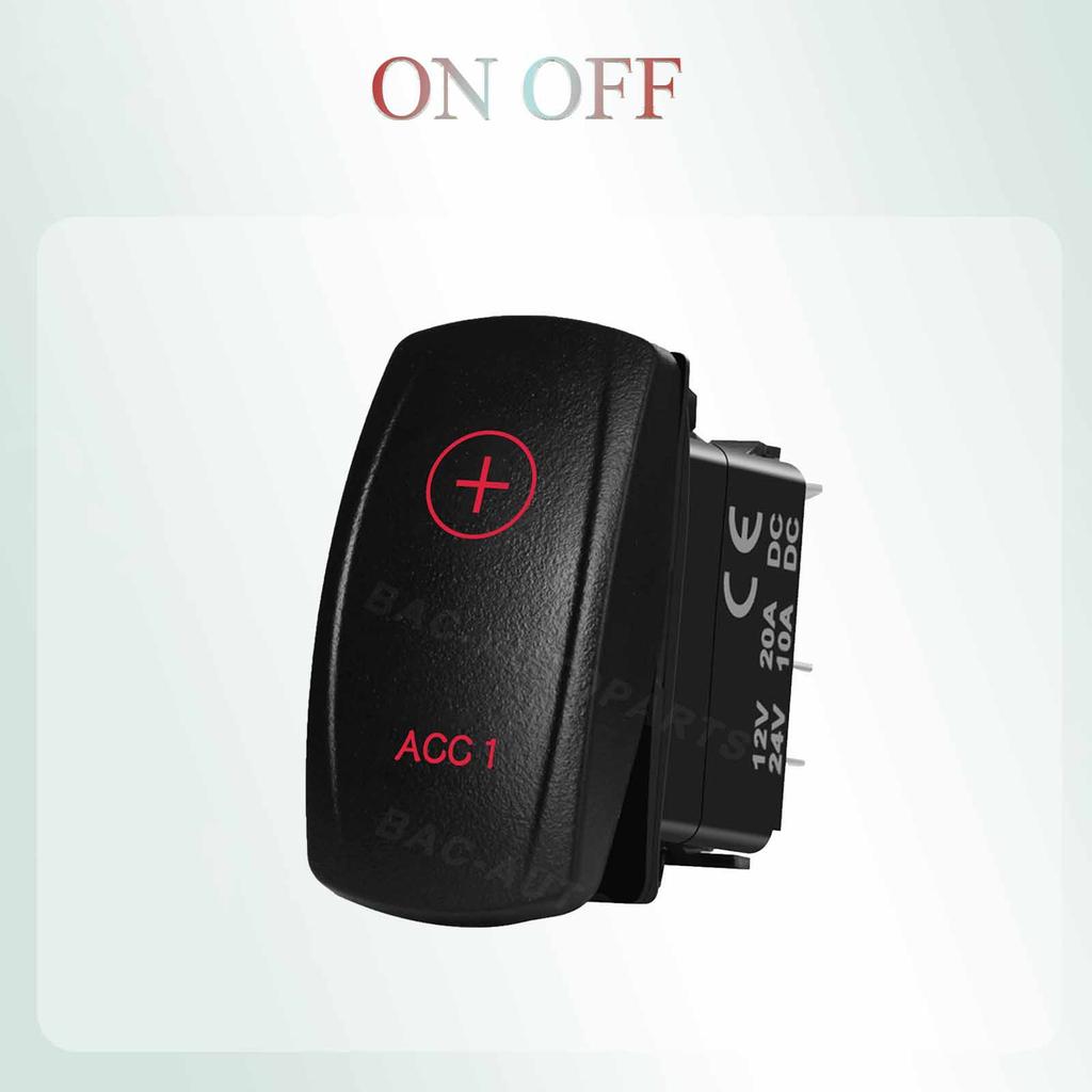 12V/24V 20A Waterproof Marine Grade Momentary ON OFF Red Backlight Rocker Switch for Car Boat RV Truck Horn Winch Polarity Start Battery Switches5