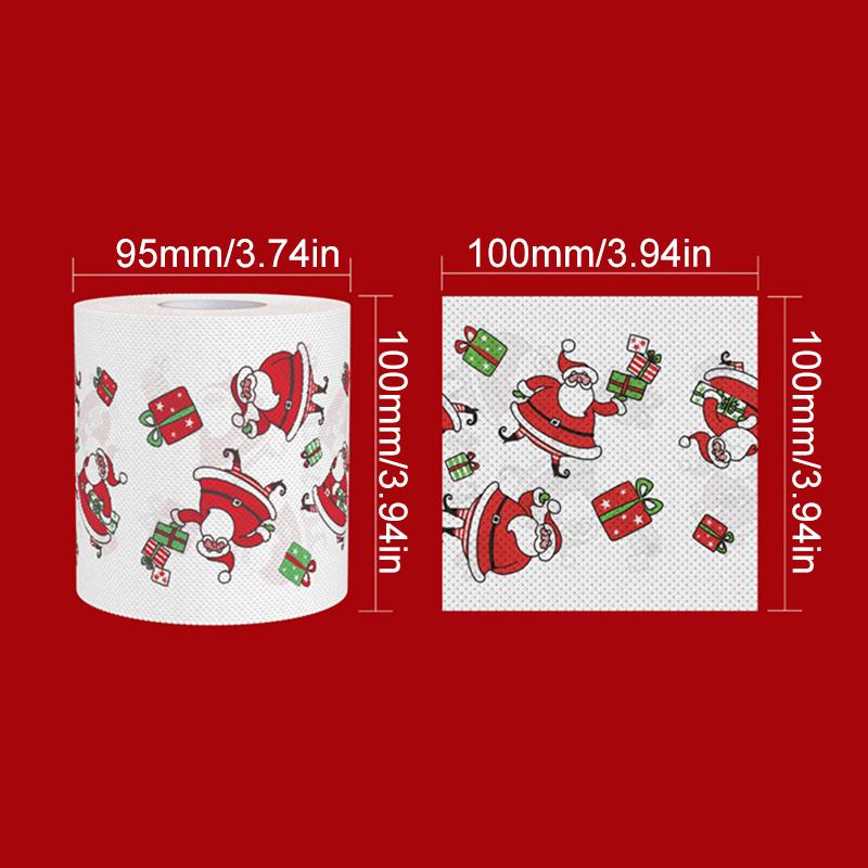 100G/Roll Wood Pulp Celebrations 10x10CM Disposable Santa Claus Dinners Xmas Christmas Tissue Chimney Pattern Design