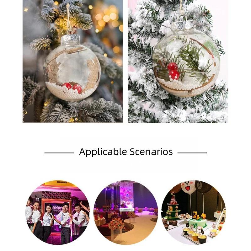 1~8pcs Clear Plastic Christmas Ball Ornaments Xmas Tree Hanging Pendant 2025 Christmas Home Decoration Gifts
