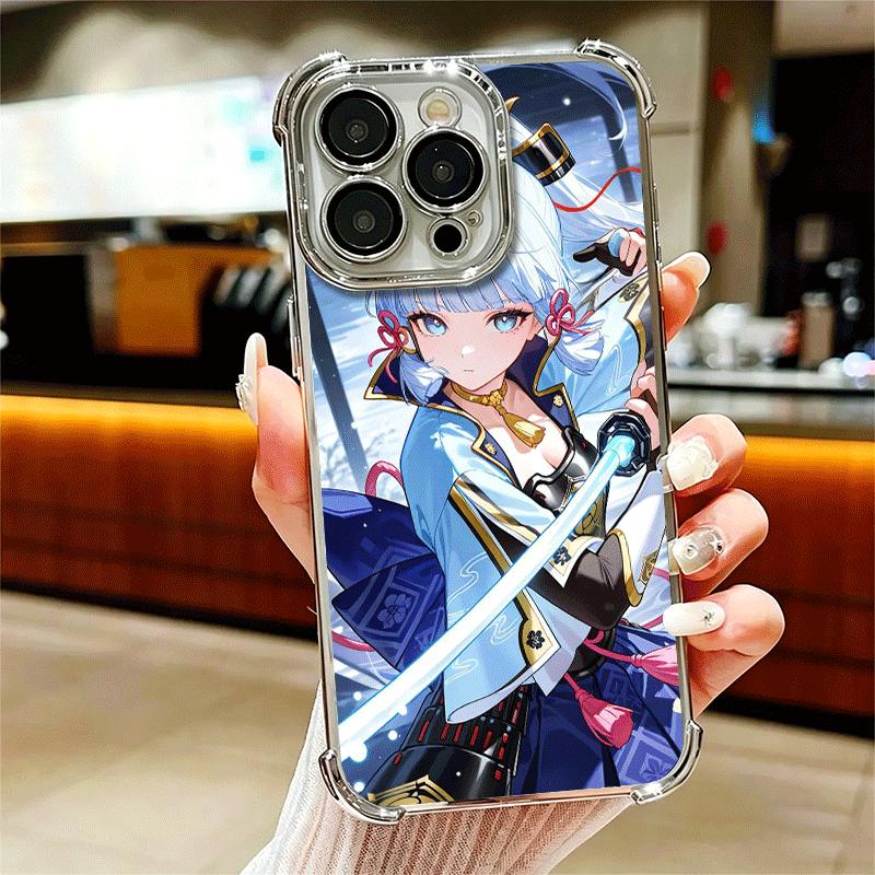 

Чехол для телефона с покрытием Kamisato Ayaka из Genshin Impact для iPhone 16 17 Pro Max Air 16E 14 15 Plus 12 13 Mini, противоударный, с подушкой безопасности iPhone 14 Plus