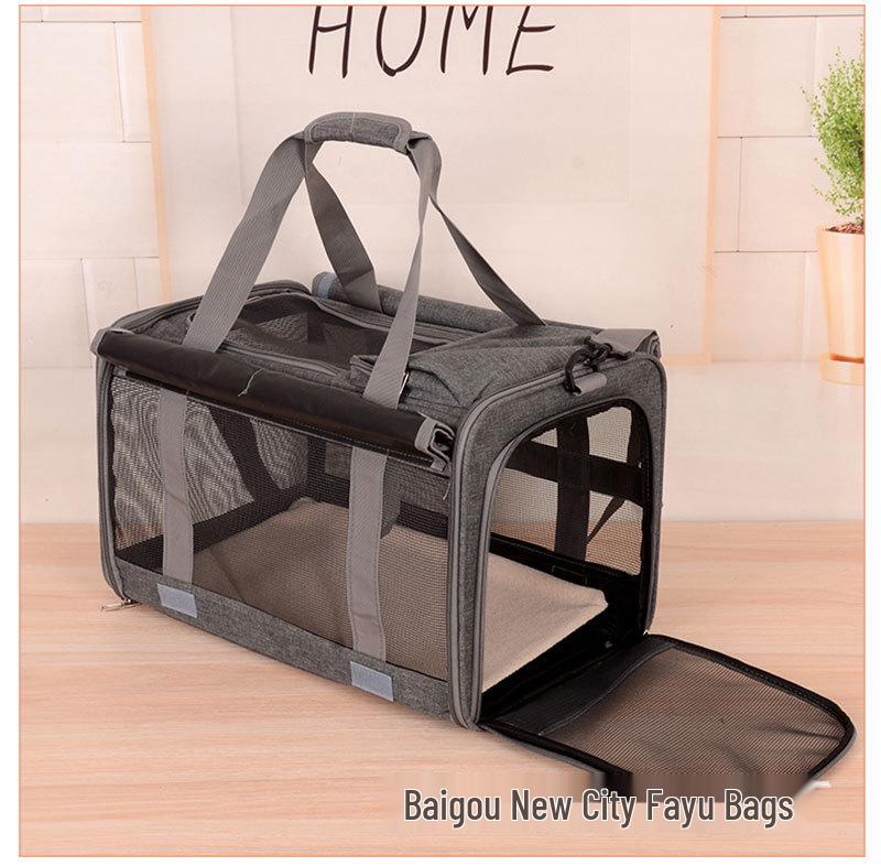 Portable Large Capacity Pet Bag - Breathable & Foldable Handbag for Cats and Dogs, Universal for All Seasons