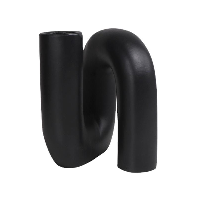 

Современная буква N изогнутая трубка ваза украшения мягкая мебель домашний обеденный стол сухоцветы цветочная посуда скандинавская модель дом цветочная композиция украшение