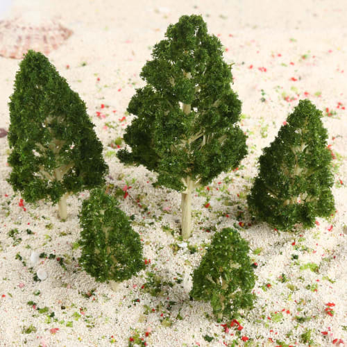 5-Piece Set of Potted Tree Model Trees for Model Trains, Landscapes, and Scenery Collections, Dioramas, Architectural Models, and Train Models (HO N Z
