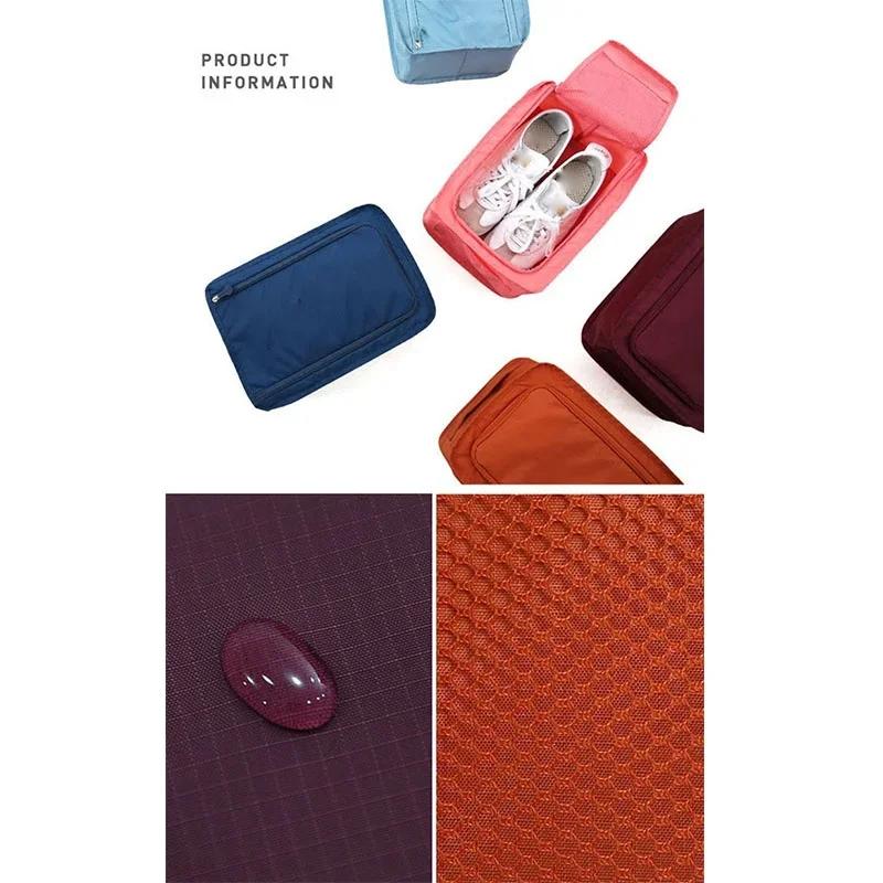 1Pc Waterproof Shoes Storage Bag Travel Clothing Organizer Convenient Zip Lock Sorting Pouch Foldable Underwear Socks Packing
