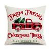 Red and Black Plaid Christmas Pillow Case Linen Print Home Lumbar Support Office Cushion